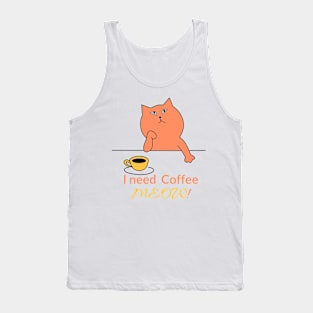 Cats Drinking Coffee - A Funny Art That Will Make You Smile Tank Top